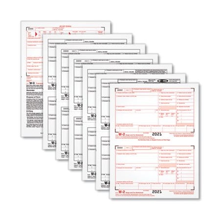 Tops Business Forms TOPS, W-2 TAX FORMS, 6-PART, 5.5 X 8.5, INKJET/LASER, 50 W-2S AND 1 W-3 22991